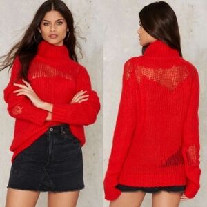 Glamorous Red Turtleneck Sweater